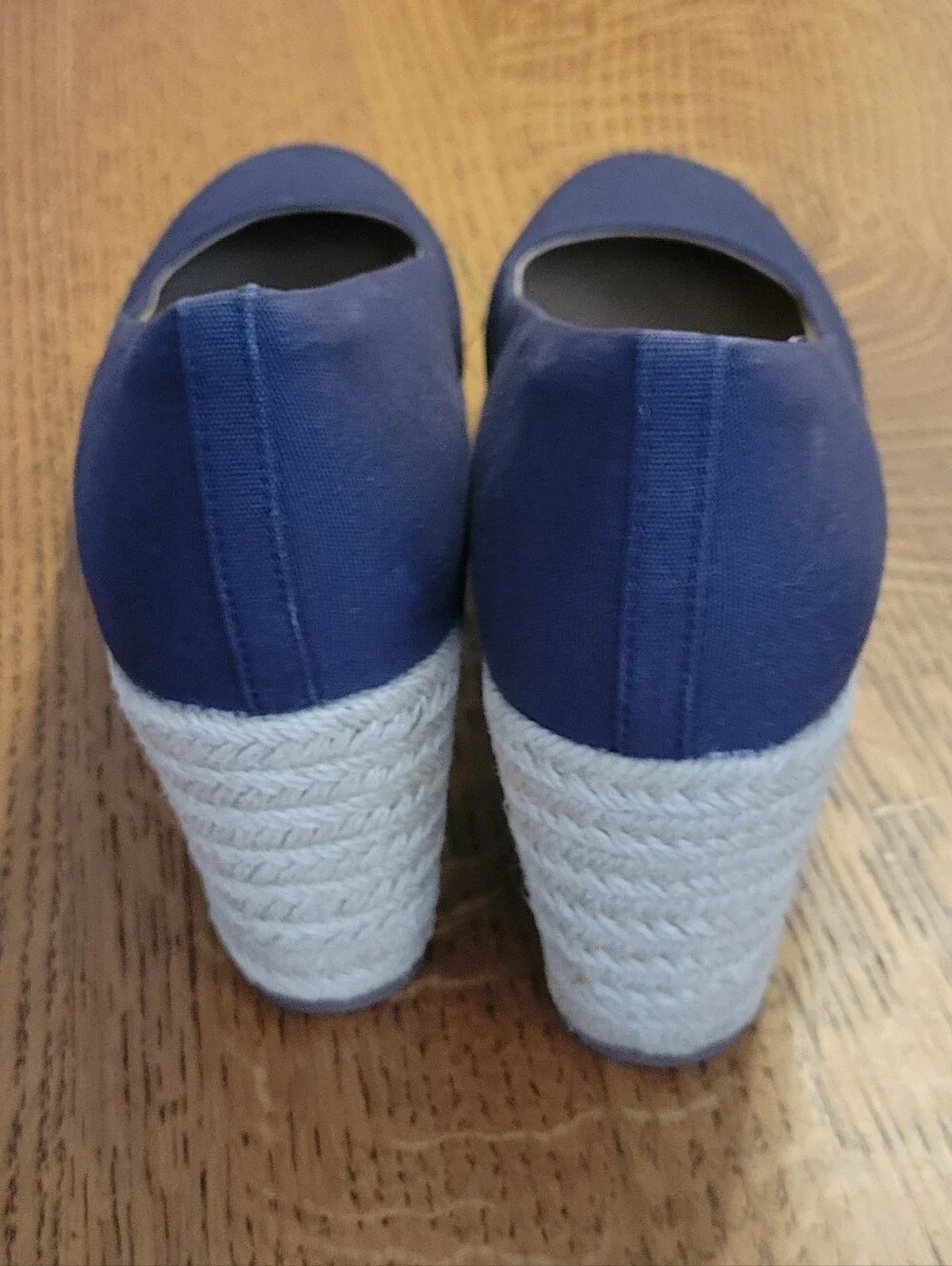 J. Crew Factory Canvas Espadrille Wedges - Navy